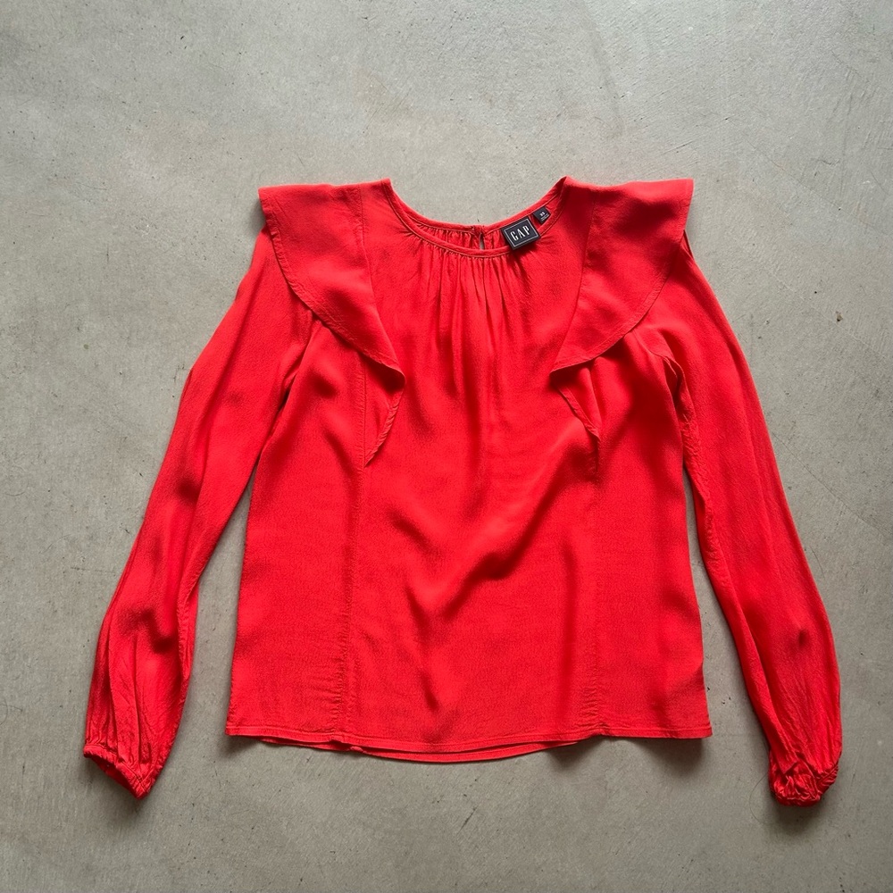 Gap Red Ruffle Top